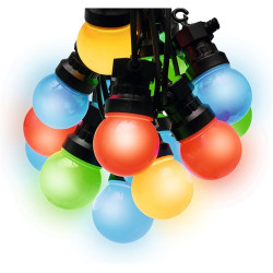 Ghirlanda decorativa, 10 globuri LED colorate, lumina statica, interior/exterior, 5 m