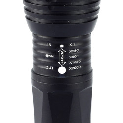 Lanterna tactica LED CREE 10W, 4 moduri iluminare, Zoom, raza 800 m, acumulator