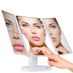 Oglinda cu LED pentru make-up, zoom 2X 3X, lumina reglabila, buton touch
