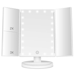 Oglinda cu LED pentru make-up, zoom 2X 3X, lumina reglabila, buton touch