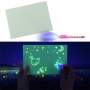Tablita magica fosforescenta, lumineaza turqoise, rescriptibila, breloc UV