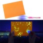 Tablita fosforescenta interactiva, rescriptibila, breloc UV, lumineaza orange