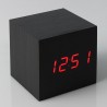 Ceas digital LED cu termometru si senzor de sunet, forma cubica