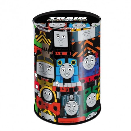 Pusculita Thomas Train din metal, rotunda, lacat, 13 cm