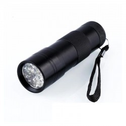 Lanterna UV 12 LED-uri 385nm, protectie IP54, material aluminiu, negru