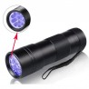 Lanterna UV 12 LED-uri 385nm, protectie IP54, material aluminiu, negru