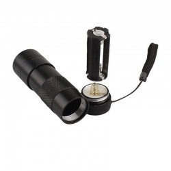 Lanterna UV 12 LED-uri 385nm, protectie IP54, material aluminiu, negru