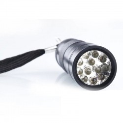 Lanterna UV 12 LED-uri 385nm, protectie IP54, material aluminiu, negru