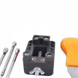 Trusa pentru reparat ceasuri, 13 piese, surubelnite, penseta, cheie, husa