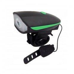 Lanterna LED cu sonerie bicicleta, 100 lm, fixare ghidon, 3 moduri iluminare, rezistenta apa