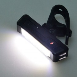 Lanterna bicicleta LED COB 100 lm, acumulator reincarcabil USB, 3 moduri iluminare, fixare ghidon