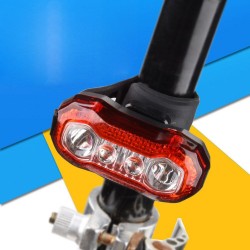 Stop bicicleta 5 LED-uri SMD, 120 lumeni, acumulator reincarcabil USB, 5 moduri lumina