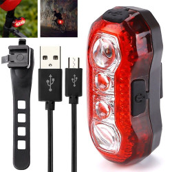 Stop bicicleta 5 LED-uri SMD, 120 lumeni, acumulator reincarcabil USB, 5 moduri lumina