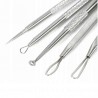 Set 5 pensete extractie puncte negre si acnee, 10 capete diferite, otel