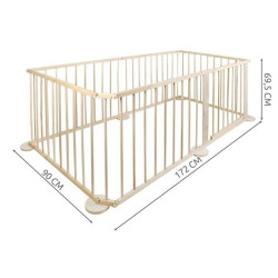 Tarc de joaca pliabil, lemn de pin, 5.4 mp, 6 panouri, inaltime 68 cm