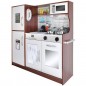 Bucatarie din lemn pentru copii, aragaz, cuptor cu microunde, chiuveta, 80x80.5 cm