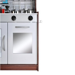 Bucatarie din lemn pentru copii, aragaz, cuptor cu microunde, chiuveta, 80x80.5 cm