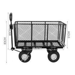 Carucior rabatabil pentru gradina, sarcina 600 kg, maner reglabil, husa 250 l
