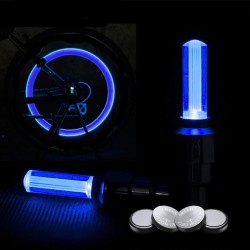Ventil LED albastru, capace luminoase tip licurici pentru roti, 2 bucati