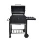 Gratar BBQ pe carbune, capac cu termometru, 2 rafturi, suflanta, cu roti Gratar BBQ pe carbune, capac cu termometru, 2 rafturi, suflanta, cu roti