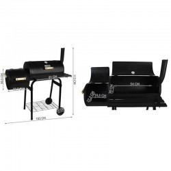 Gratar carbune BBQ smoker, grill si afumatoare, capac cu termometru