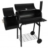 Gratar carbune BBQ smoker, grill si afumatoare, capac cu termometru