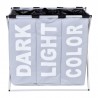 Cos pliabil pentru rufe, capacitate 130 l, 3 compartimente, suport aluminiu