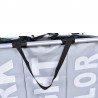 Cos pliabil pentru rufe, capacitate 130 l, 3 compartimente, suport aluminiu