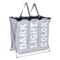 Cos pliabil pentru rufe, capacitate 130 l, 3 compartimente, suport aluminiu Cos pliabil pentru rufe, capacitate 130 l, 3 compartimente, suport aluminiu
