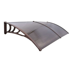 Copertina fixa policarbonata, 200x100cm, accesorii montare, culoare maro