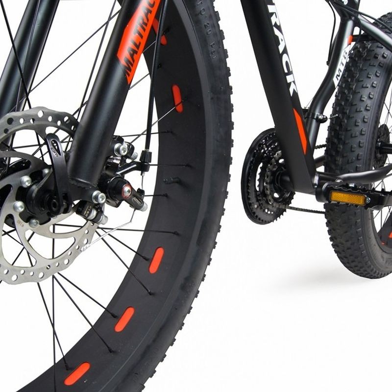 bilayer spiral Possible Bicicleta MalTrack Fat Bike cu 21 viteze, 26 Inch roti late 4'', cadru din  aluminiu, frane pe disc