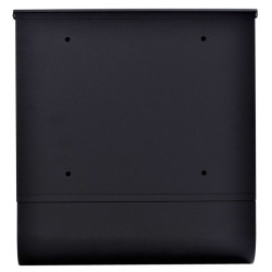 Cutie postala cu spatiu ziare, 33.5x31 cm, inchidere cheie, otel galvanizat negru