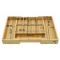 Organizator extensibil pentru tacamuri, lemn bambus, 7 compartimente