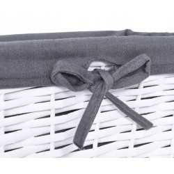 Cos de rachita elegant, interior captuseala in, 30x20x15cm, alb-gri