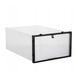 Cutie depozitare incaltaminte, material translucid, 21x31x12cm, alb
