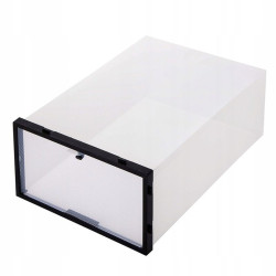 Cutie depozitare incaltaminte, material translucid, 21x31x12cm, alb