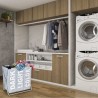 Cos pliabil pentru rufe, capacitate 130 l, 3 compartimente, suport aluminiu