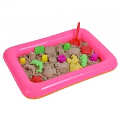 Kit nisip kinetic pentru modelaj, diverse forme, lopata, non-toxic, maro