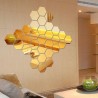 Set oglinzi decorative acrilice, hexagon, autoadezive, 8 bucati, auriu