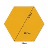 Set oglinzi decorative acrilice, hexagon, autoadezive, 8 bucati, auriu