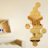 Set oglinzi decorative acrilice, hexagon, autoadezive, 8 bucati, auriu
