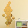 Set oglinzi decorative acrilice, hexagon, autoadezive, 8 bucati, auriu