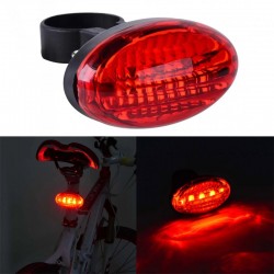 Stop spate bicicleta, 5 LED-uri, impermeabil, 7 moduri iluminare, rosu
