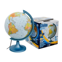 Glob pamantesc iluminat 25 cm, harta politica si fizica, cartografie detaliata