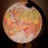 Glob geografic iluminat 32 cm, harta politica, fus orar, suport lemn