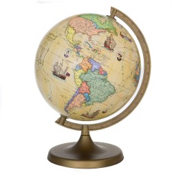 Glob geografic Travel, diametru 22 cm, harta politica, rute calatorie celebre