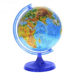 Glob pamantesc 25 cm, harta fizica, arc meridian gradat, rotativ, suport birou