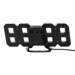 Ceas digital LED, termometru, data, functie alarma, fixare perete, 12/24h