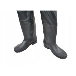 Salopeta pentru pescuit cu cizme, talpa anti-derapanta, marime 40-46, gri