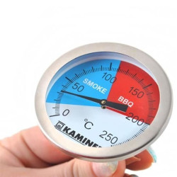 Termometru gratar Smoke&BBQ, otel, 0-250 grade Celsius, sonda, diametru 5cm